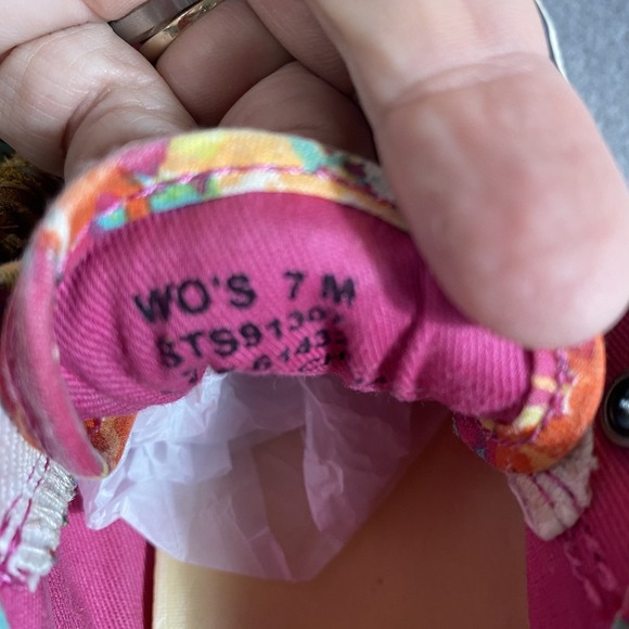 Sperry Shoes Sneakers Womens 7M Seacoast Top Sider Pink Floral Spring Summer - Picture 6 of 7